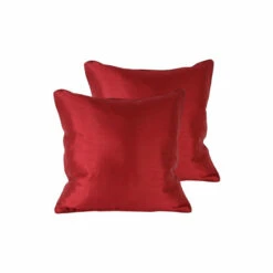 Riva Home 2 Pack Red Fiji Faux Silk Filled Cushions