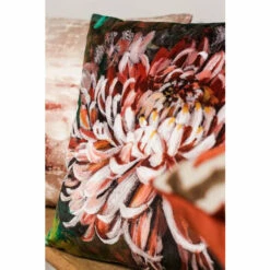 Riva Home Evans Lichfield Terracotta Orange Winter Florals Chrysanthemum Polyester Filled Cushion