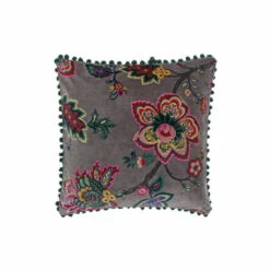 Riva Home Riva Paoletti Mink Grey Palampur Floral Polyester Filled Cushion