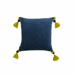 Riva Home Riva Paoletti Smoke Blue/Lemon Curry Poonam Velvet Polyester Filled Cushion -Riva Home shop unnamed file 133