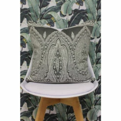 Riva Home Riva Paoletti Grey Paisley Printed Polyester Filled Cushion