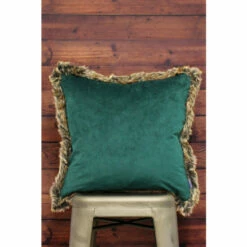 Riva Home Riva Paoletti Emerald Green Kiruna Faux Fur Trim Polyester Filled Cushion