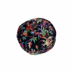 Riva Home Riva Paoletti Black Paradise Round Velvet Polyester Filled Cushion