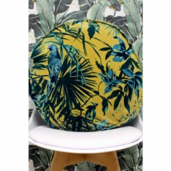 Riva Home Riva Paoletti Teal Blue Amazon Jungle Round Botanical Polyester Filled Cushion