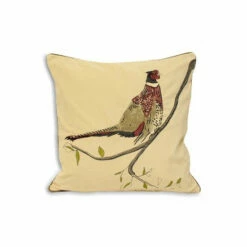 Riva Home Riva Paoletti Natural Beige Hunter Velvet Embroidered Polyester FIlled Cushion -Riva Home shop unnamed file 219