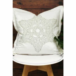 Riva Home White Woodland Snowflake Cushion