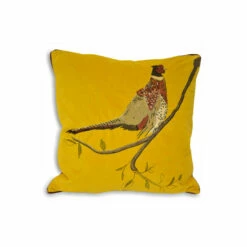 Riva Home Riva Paoletti Mustard Yellow Hunter Velvet Embroidered Polyester Filled Cushion -Riva Home shop unnamed file 23
