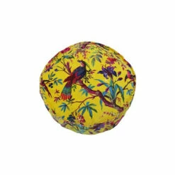 Riva Home Riva Paoletti Yellow Paradise Round Velvet Polyester Filled Cushion -Riva Home shop unnamed file 238