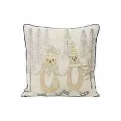 Riva Home Cream Advent Skating Penguins Cushion -Riva Home shop unnamed file 246