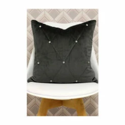 Riva Home Riva Paoletti Pewter Grey New Diamanté Embellished Polyester Filled Cushion