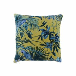 Riva Home Riva Paoletti Teal Blue Amazon Jungle Botanical Polyester Filled Cushion