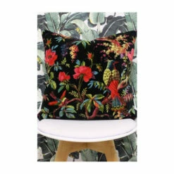 Riva Home Riva Paoletti Black Paradise Velvet Polyester Filled Cushion