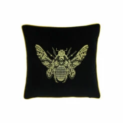 Riva Home Riva Paoletti Black Cerana Velvet Polyester Filled Cushion