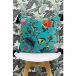 Riva Home Riva Paoletti Kingfisher Blue Tree Of Life Floral Polyester Filled Cushion