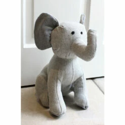 Riva Home Grey Paoletti Elephant Herringbone Novelty Door Stop