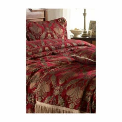 Riva Home Red Shiraz Chenille Embroidered Throw -Riva Home shop unnamed file 413
