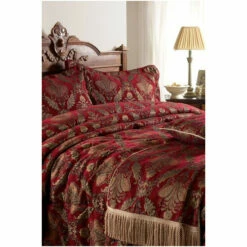 Riva Home Red Shiraz Chenille Embroidered Throw -Riva Home shop unnamed file 425