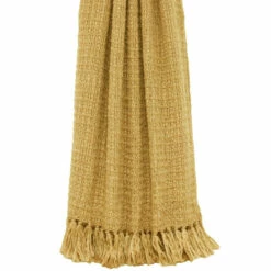 Riva Home Yellow Boden Fringe Throw