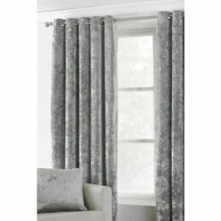 Riva Home Riva Paoletti Silver Grey Verona Crushed Velvet Eyelet Curtains -Riva Home shop unnamed file 469