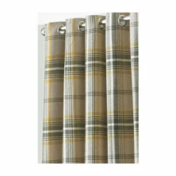 Riva Home Riva Paoletti Ochre Yellow Aviemore Tartan Faux Wool Eyelet Curtains