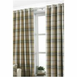 Riva Home Riva Paoletti Ochre Yellow Aviemore Tartan Faux Wool Eyelet Curtains -Riva Home shop unnamed file 488