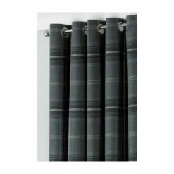 Riva Home Riva Paoletti Grey Aviemore Tartan Faux Wool Eyelet Curtains