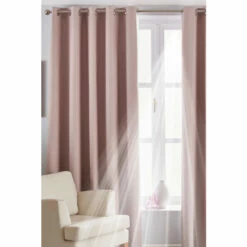 Riva Home Blush Pink Twilight Thermal Blackout Eyelet Curtains