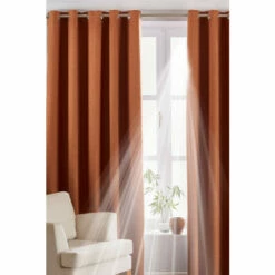 Riva Home Burnt Orange Twilight Thermal Blackout Eyelet Curtains
