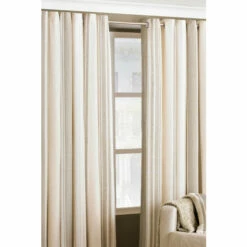 Riva Home Coffee Beige Broadway Striped Eyelet Curtains