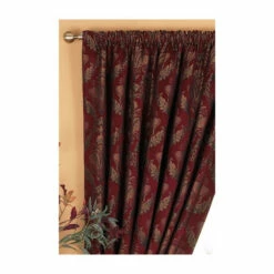 Riva Home Burgundy Red Paoletti Shiraz Traditional Jacquard Pencil Pleat Curtains