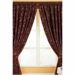 Riva Home Burgundy Red Paoletti Shiraz Traditional Jacquard Pencil Pleat Curtains -Riva Home shop unnamed file 547