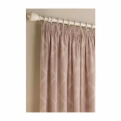 Riva Home Paoletti Lattice Embroidered Blush Pink Olivia Pencil Pleat Curtains