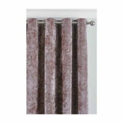 Riva Home Blush Pink Verona Crushed Velvet Eyelet Curtains