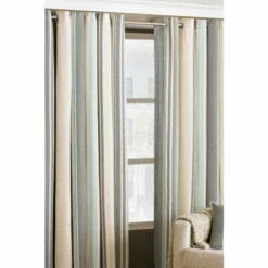 Riva Home Duck Egg Blue Broadway Striped Eyelet Curtains