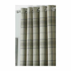 Riva Home Riva Paoletti Natural Beige Aviemore Tartan Faux Wool Eyelet Curtains