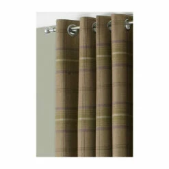 Riva Home Riva Paoletti Thistle Brown Aviemore Tartan Faux Wool Eyelet Curtains
