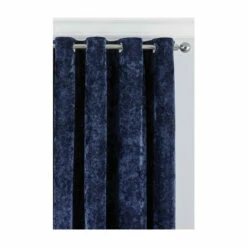 Riva Home Riva Paoletti Navy Blue Verona Crushed Velvet Eyelet Curtains