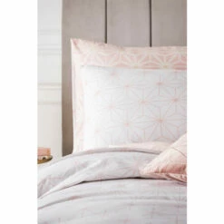 Riva Home Furn. Blush Pink Blush Pink Tessellate Geometric Reversible Duvet Cover And Pillowcase Set -Riva Home shop unnamed file 686