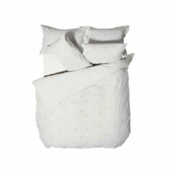 Riva Home The Linen Yard White Strand Washed Cotton Embroidered Duvet Cover And Pillowcase Set -Riva Home shop unnamed file 692