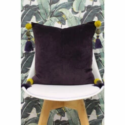 Riva Home Riva Paoletti Damson Purple/Lemon Curry Poonam Velvet Polyester Filled Cushion