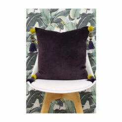Riva Home Riva Paoletti Damson Purple/Lemon Curry Poonam Velvet Polyester Filled Cushion -Riva Home shop unnamed file 74