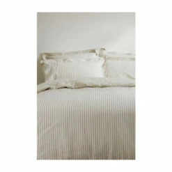 Riva Home The Linen Yard Natural Hebden Striped Duvet Cover And Pillowcase Set