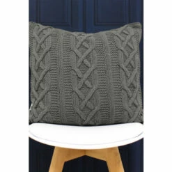 Riva Home Riva Paoletti Charcoal Grey Aran Cable Knit Polyester Filled Cushion