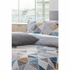 Riva Home Furn. Grey Multicolour Harlequin Geometric Reversible Duvet Cover And Pillowcase Set -Riva Home shop unnamed file 755