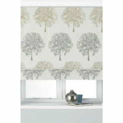 Riva Home Riva Paoletti Silver Grey Oakdale Tree Motif Blackout Roman Blind