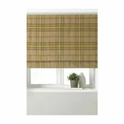 Riva Home Riva Paoletti Aviemore Thistle Brown Tartan Faux Wool Blackout Roman Blind