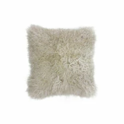 Riva Home Riva Paoletti Oatmeal Beige Mongolian Sheepskin Polyester Filled Cushion